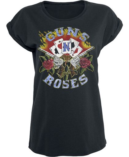 Guns N&apos; Roses Cards Girls shirt zwart