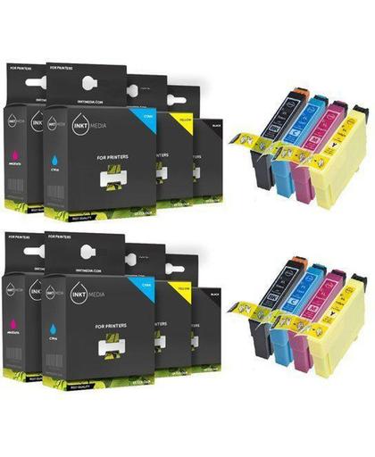 Inktmedia® - Inktcartridge - Alternatief voor Epson T0715 8 pak 2x T0711 Zwart