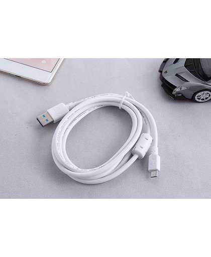 Olesit K102 Micro USB Kabel 3 Meter Fast Charge 2.1A High Speed Laadsnoer Oplaadkabel - Magnetische Ring Data Sync & Transfer geschikt voor de Xiaomi Modellen - Wit