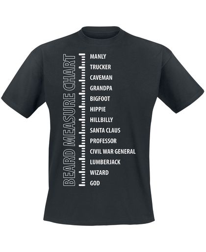Beard Measure Chart T-shirt zwart