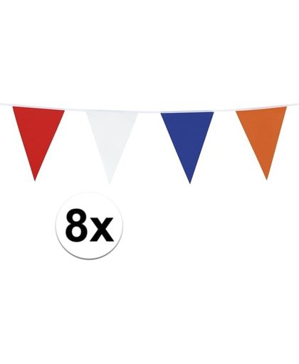 8x Holland vlaggenlijn extra lang 40 meter