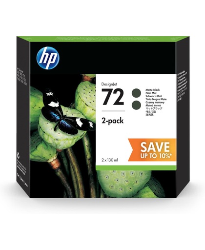 HP 72 2-pack 130-ml Matte Black DesignJet Ink Cartridges