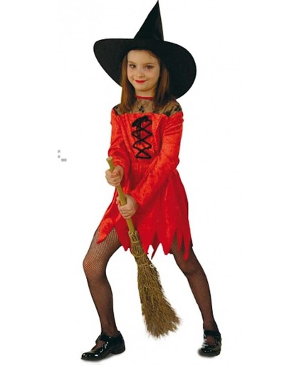 Halloween Rode heksenjurk voor meisjes 116 (6 jaar)
