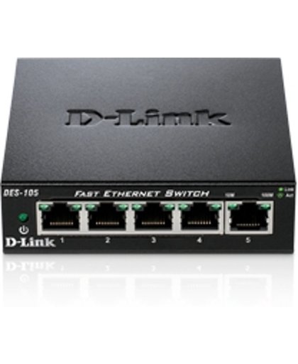 D-Link DES-105 netwerk-switch Unmanaged Zwart