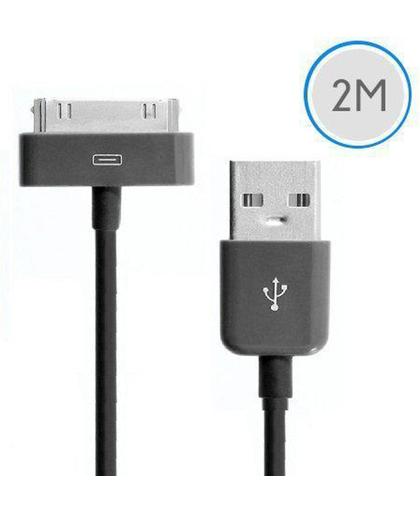 2 meter USB kabel voor Apple iPad 1/2/3 - zwart