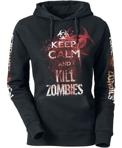 Keep Calm And Kill Zombies Girls trui met capuchon zwart