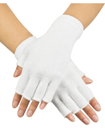 18 stuks: Vingerloze handschoenen - wit