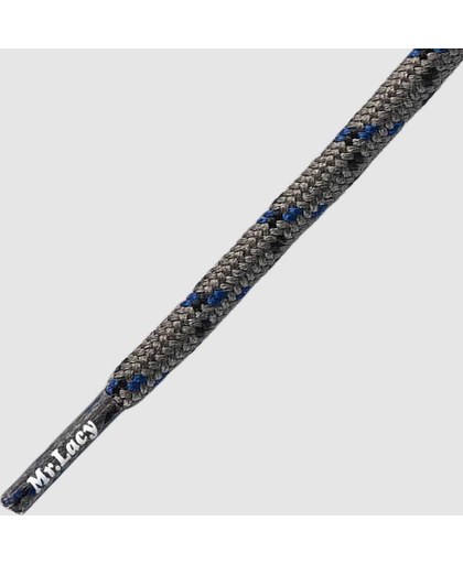 4 mm x 210 cm Rond Lichtgrijs / Zwartblauw - Hikies Waterafstotende wandelschoenveter