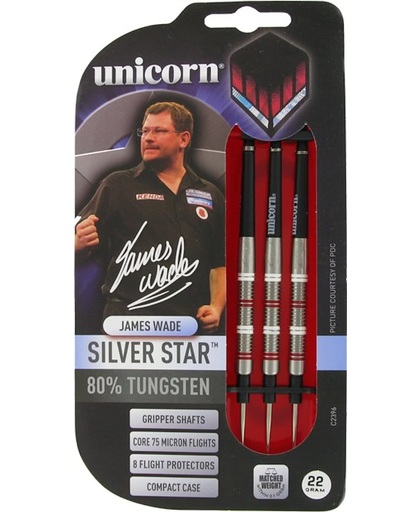 Unicorn Steeltip Silverstar James Wade 80% 24 gram Dartpijlen