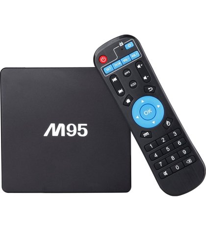 M95 4Kx2K UHD Smart Android 6.0 Amlogic S905X Quad Core 2.0GHz TV BOX speler met IR afstandsbediening, RAM: 1GB, ROM: 8GB, ingebouwde Ethernet, ondersteunt WiFi & SD kaart tot 64GB