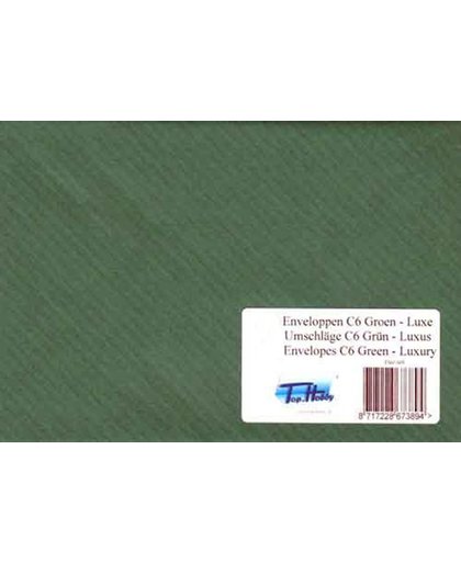 100 Enveloppen - C6 11,4 x 16,2 cm – Donker Groen met Golf Relief