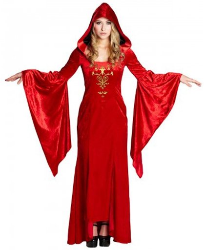 Rood middeleeuws kostuum voor vrouwen