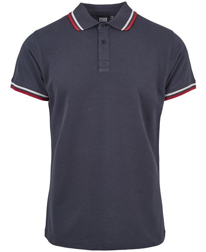Urban Classics Twin Tipped Polo Shirt T-shirt navy-wit-rood