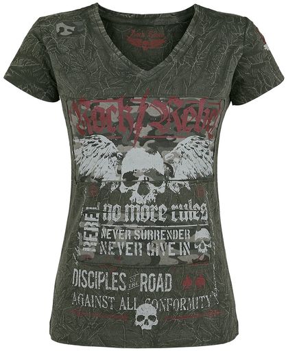 Rock Rebel by EMP Shades Of Truth Girls shirt olijf