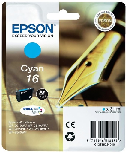 Epson Singlepack Cyan16 DURABrite Ultra Ink inktcartridge