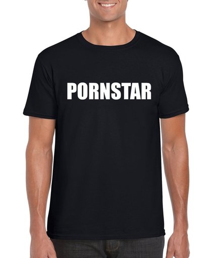 Pornstar tekst t-shirt zwart heren 2XL