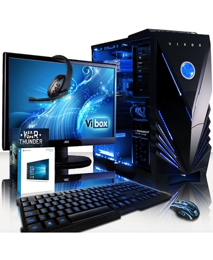Apache 9XW Game PC - 4.1GHz AMD 6-Core CPU, GTX 1050Ti, Gaming Desktop PC met 22" HD Monitor, Windows 10, Levenslang Garantie (FX Zes-Core Processor, Nvidia Geforce GTX1050 Ti Videokaart, 16 GB RAM, 2 TB HDD)