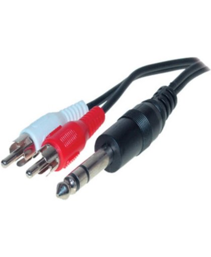 S-Impuls 6,35mm Jack - Tulp stereo audio kabel - 1 meter