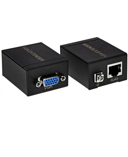 VGA Signal naar RJ45 Signaal Extender verzender + ontvanger Converter Ethernet Kabel, Verzend afstand: 60 meter