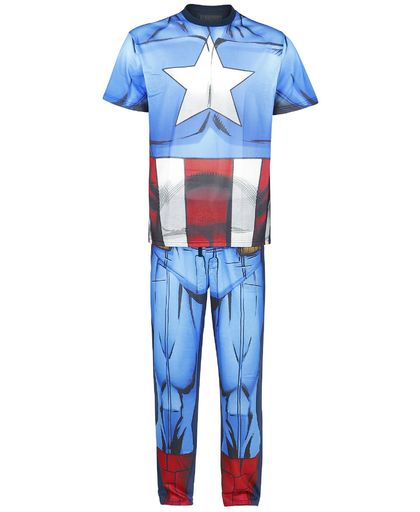 Captain America Cosplay Pyjama meerkleurig