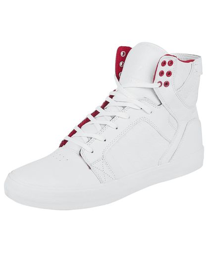 Supra Skytop - Snow White Sneakers wit-rood