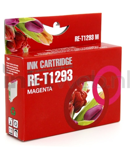 Merkloos - Inktcartridge / Alternatief voor de Epson T1293 / Magenta
