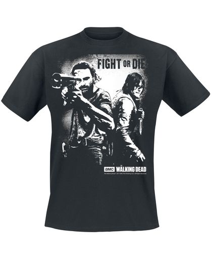 The Walking Dead Rick Grimes And Daryl Dixon - Fight Or Die T-shirt zwart