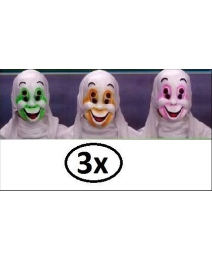 3x Kids griezel masker spooky Casper