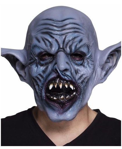Halloween - Latex blauw ork monster hoofdmasker voor volwassenen