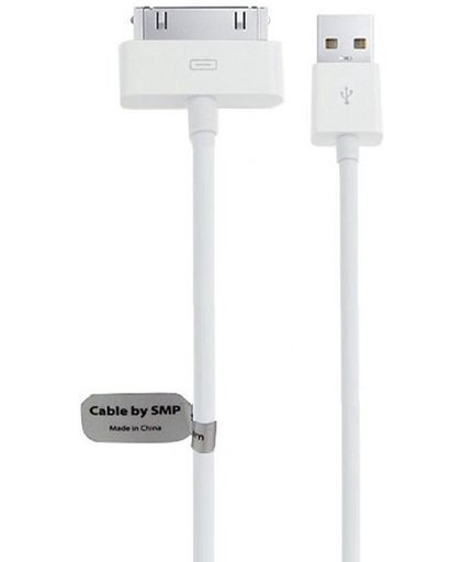 2x Kwaliteit USB kabel laadkabel 2 Mtr. Geschikt voor: Apple iPad 1 - Apple iPad 2 - Apple iPad 3 -  iPhone 3G - Apple iPhone 3Gs - Apple iPhone 4 - Apple iPhone 4s. Copper core oplaadkabel laadsnoer. Stevige datakabel oplaadsnoer. Oplaadsnoer tot 3A.