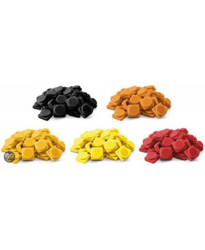 Pixelbags - Verzamelzakje met 5x60 kleine Pixels - Zwart, Oranje, Geel en Rood