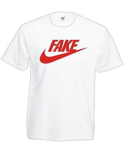 Mijncadeautje Heren Persiflage  T-shirt wit maat XXL Fake