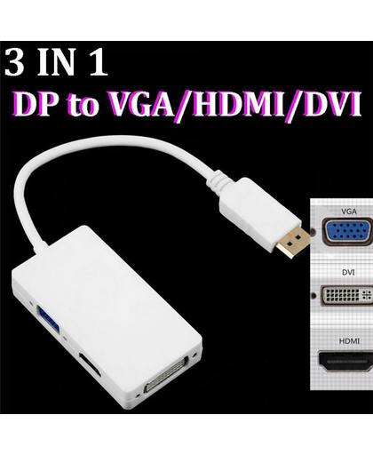 3 in 1 Displayport Naar VGA & HDMI & DVI Kabel / Adapter / Schakelaar / Display Port To VGA Connector / Omvormer