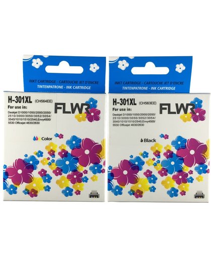 FLWR - Inktcartridge / 301XL / 2-pack - geschikt voor HP