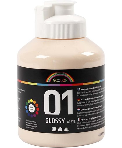 A-color Glossy acrylverf, huidskleur, 01 - glossy, 500 ml