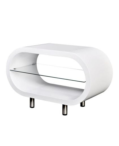 vidaXL High Gloss White TV Stand Coffee Table Oval