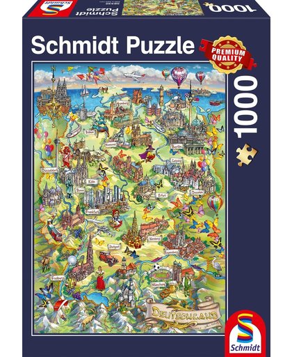 Geïllustreerde kaart van Duitsland 1000 stukjes Legpuzzel