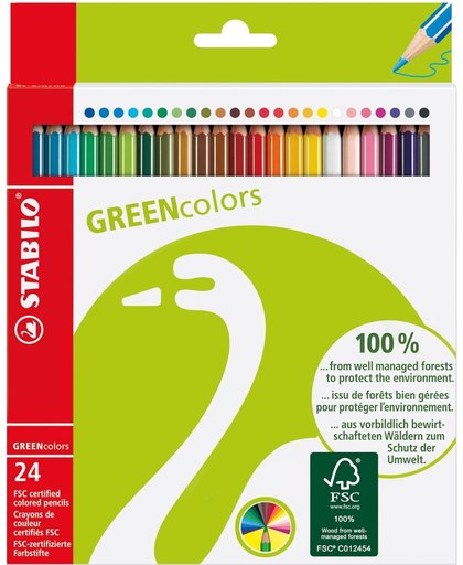 STABILO GREENcolors Kleurpotloden - Etui 24 stuks