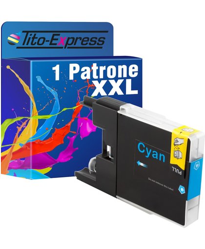 Tito-Express PlatinumSerie PlatinumSerie® 1x Patroon XXL compatibel voor Brother LC1240 Cyan DCP-J525W / DCP-J725DW / DCP-J925DW/ MFC-J430W / MFC-J5910DW / MFC-J625DW / MFC-J6510DW / MFC-J6710DW / MFC-J6910DW / MFC-J825DW / MFC-J835DW