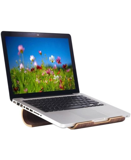 SamDi Houten Laptop / Tablet Standaard Laag Universeel Walnoot