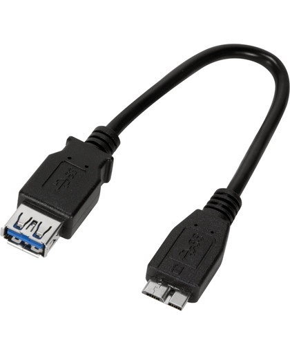 LogiLink AA0048 USB 3.0 Micro-B USB 3.0 A Zwart kabeladapter/verloopstukje