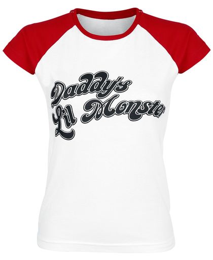 Suicide Squad Harley Quinn - Daddy&apos;s Lil Monster Girls shirt wit-rood