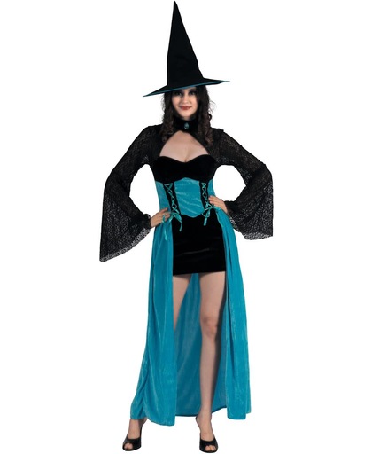 Turquoise heksen kostuum voor vrouwen - Verkleedkleding - Maat S