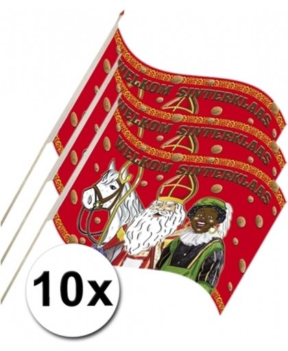 10 Sinterklaas zwaaivlaggetjes 20 x 30 cm