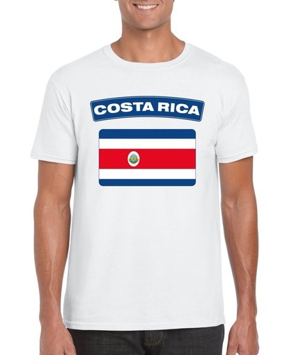 Costa Rica t-shirt met Costa Ricaanse vlag wit heren 2XL