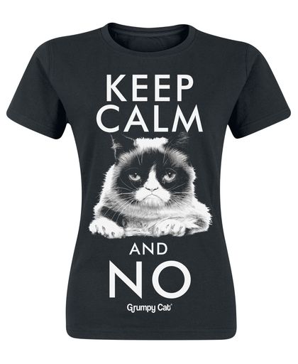 Grumpy Cat Keep Calm And No Girls shirt zwart