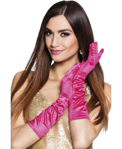24 stuks: Handschoenen elleboog Monte Carlo - knal roze