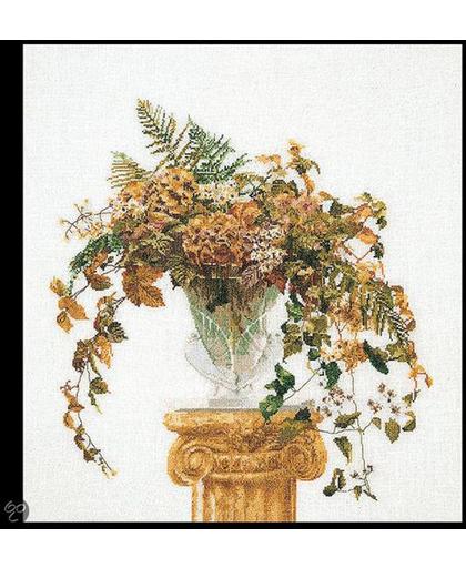 Thea Gouverneur Borduurpakket 1083 Herfst bouquet - Linnen stof