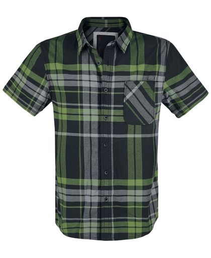Brandit Mike Checkshirt Overhemd zwart-grijs-groen