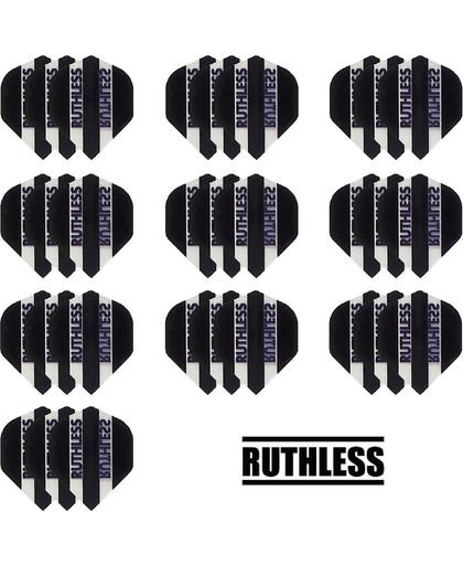 deDartshop 10 Sets (30 stuks) Ruthless flights Multipack - Zwart - darts flights